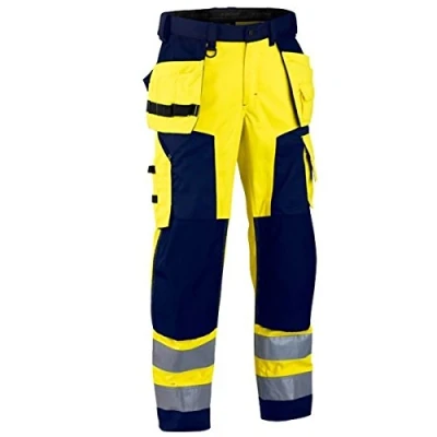 Image of Blakläder 156818113389C50 Size C50 Cl.2 &quot;High Vis&quot; Trousers Yellow/Navy Blue