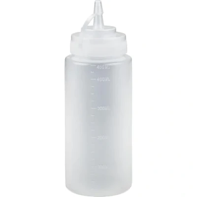 Image of ABENA Sauce Bottle 6pcs Of 450ml Squeeze For Sauces Clear PE/PP Condiment Suitable To Be Used As A Ketchup Bottle, Syrup And More. Squeezy Bottles With Nozzles Food Vendors.