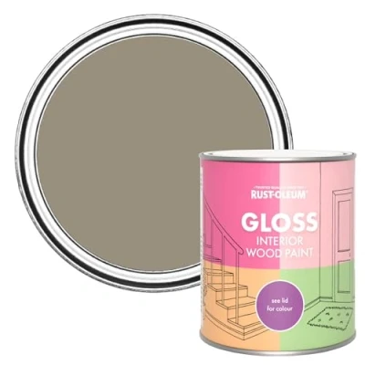 Image of Rust Oleum Brown Interior Wood Paint in Gloss Finish Cocoa 750ml