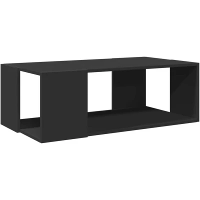 Image of vidaXL Coffee Table/Accent Side Table Black, Engineered Wood, Rectangular Design, Living Room Essential, 89.5x48x30 cm, Modern Style with Storage Space