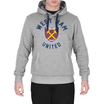 Image of West Ham United FC Official Football Gift Mens Fleece Graphic Hoody Grey Medium