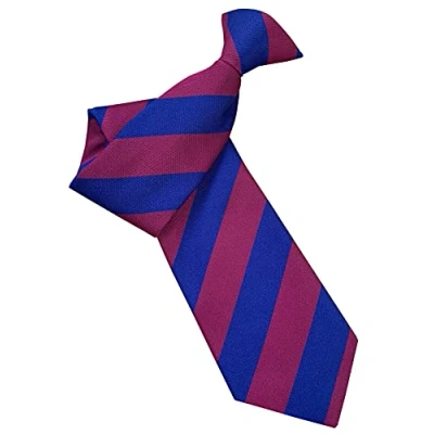 Image of Men&#039;s Magenta &amp; Royal Blue Striped Clip On Tie