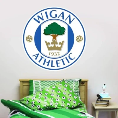 Image of Wigan Athletic FC Crest Wall Sticker + Decal Set Vinyl Art Mural (60cm Width x 60cm Height)