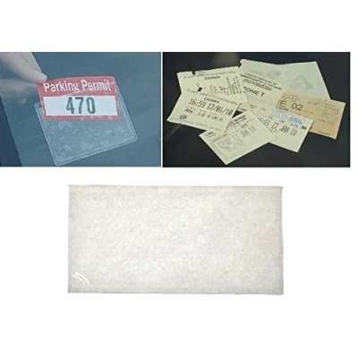 Image of Self Adhesive Backed Windscreen Parking Ticket Permit Card Holder Credit Size and Below