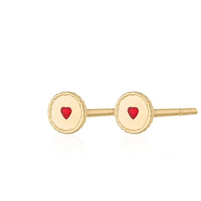 Image of Lily Charmed 18ct Gold Plated Silver Jammie Dodger Stud Earrings