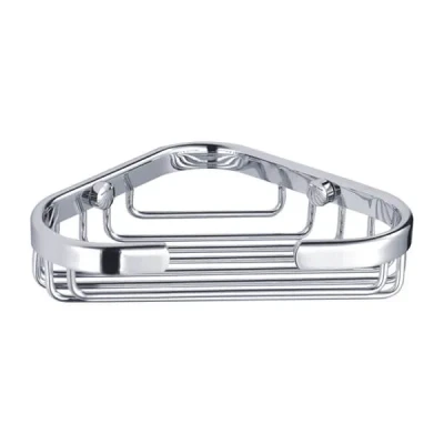 Image of Showerdrape Clasico Stainless Steel Small Bathroom Corner Basket