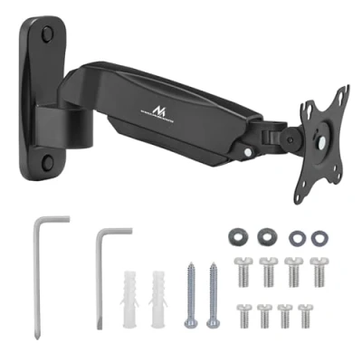 Image of Maclean monitor wall mount, computer screen holder, 17 32&#039;&#039;, 9kg max, mechanical spring, MC 979