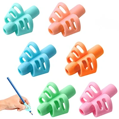 Image of 6 Pack Pencil Grips for Kids Handwriting, Holder Kids, Handwriting Grip, Ergonomic Training Grips, Writing Tool Toddlers, Preschoolers, Children