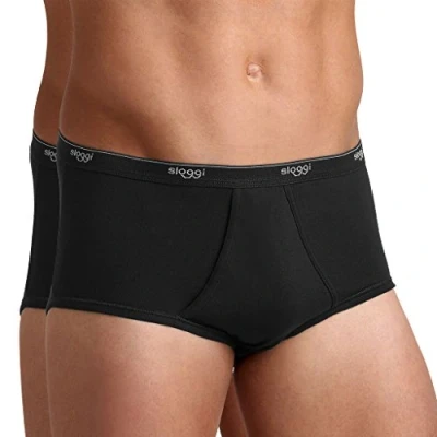 Image of Sloggi Underwear, Basic Maxi (2PK) Fly Front Brief, Black, Men&#039;s Size M, Pack of 2