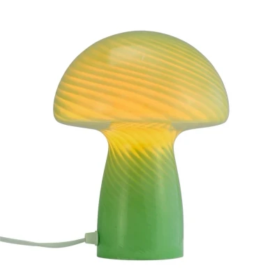 Image of Dyberg Larsen Mushroom table lamp, green, height 23 cm, glass