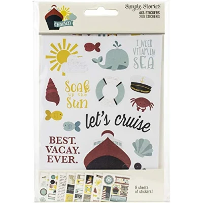Image of SIMPLE STORIES Cruisin Stickers 8 Sheets, Multi, One Size