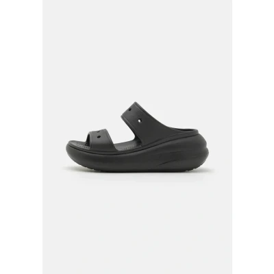 Image of Crocs Classic Crush Heeled mules, Size: M7/W8, Black Synthetics