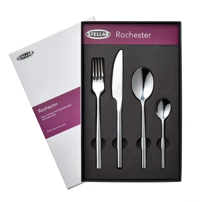 Image of Stellar Rochester Polished 24 Piece Cutlery Gift Box Set