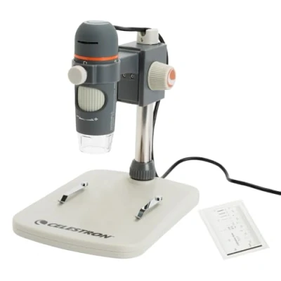 Image of Celestron 44308 Handheld Digital Microscope Pro, 20x 200x Magnification, Grey/White