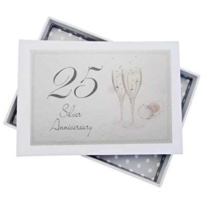 Image of 25th Silver Anniversary, Mini Photo Album, Champagne Glasses