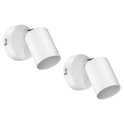 Image of ledscom.de 2 Pieces Wall Light WAIKA, Switch, White matt, Round, 1x GU10 max. 60W