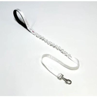 Image of Dog Lead With Shock Absorbing Bungee Cord Training Walking Leash Soft Padded Handle (White, 76&quot; (1.9 Metres))