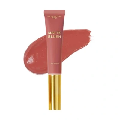 Image of Revolution Pro Iconic matte Cream Blush wand Stripped Pink Lightweight formula Buildable &amp; Blendable Soft focus effect Easy to use applicator 15ml