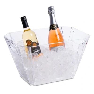 Image of bar@drinkstuff Glacier Acrylic Geometric Wine Bucket Champagne Bucket, Cooler, Cooler