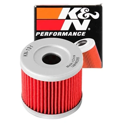 Image of K&amp;N Motorcycle Oil Filter: High Performance, Premium, Designed to be used with Synthetic or Conventional Oils: Fits Select Sizuki, Hyosung Vehicles, KN 131 , Black