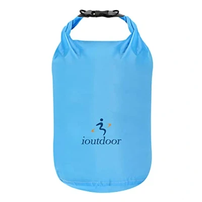 Image of ioutdoor Waterproof Dry Bags Lightweight 2L/5L/10L/20L Keep Clean, Compression Sacks Small Large for Kayaking, Hiking, Swimming, Camping, Canoeing, Boating, Fishing (Blue, 2L)