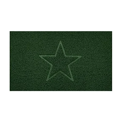 Image of Nicoman Embossed Spaghetti Door Mat Dirt Trapper Jet Washable Doormat 70x43cm (Green, STAR Shape) Use on Carpet ONLY