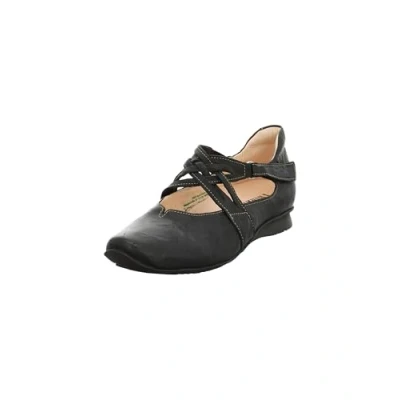 Image of Think! Damen CHILLI chromfrei gegerbte nachhaltige Halbschuhe, SCHWARZ 0000