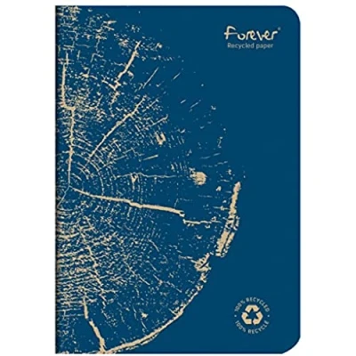 Image of Clairefontaine 684862C FOREVER premium quilted notebook 14.8x21cm 90g recycled 96p lined cobalt blue