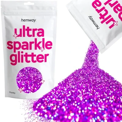 Image of Glitter Purple Holographic Ultra Sparkle Sequins Nail Face Festival Christmas Halloween Makeup Chunky 100g / 3.5oz