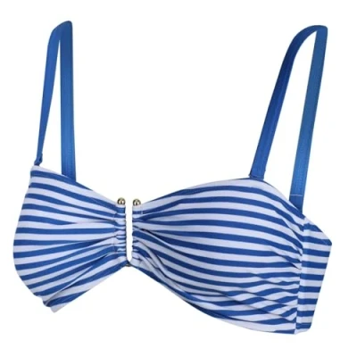 Image of Regatta Women&#039;s Aceana&#039; Adjustable Straps Bikini Top Swimwear, Strong Blue Stripe, 20