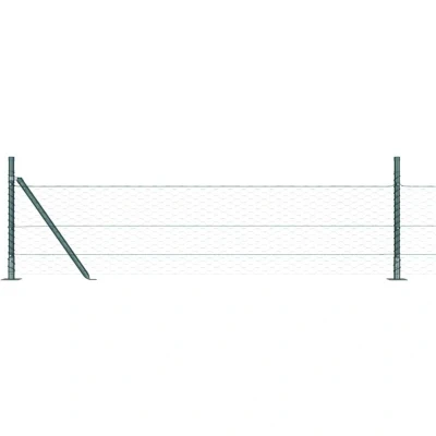 Image of vidaXL Fencing Set of 2 Forest green Metal 25 x 0.5 m Durable