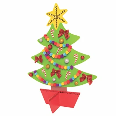 Image of Baker Ross FC164 Giant Wooden Christmas Tree Kit Pack of 1, Crafts for Children to Decorate and Display, Make Your Own