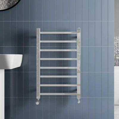 Image of Solaro Square Bar Heated Towel Radiator Chrome 800 x 500mm