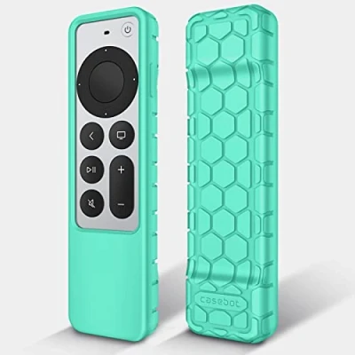Image of Fintie Protective Case for Apple TV Siri Remote 2021 2022 Honey Comb Lightweight Anti Slip Shockproof Silicone Cover 4K / HD Controller (2nd Gen 3rd Gen), Turquoise