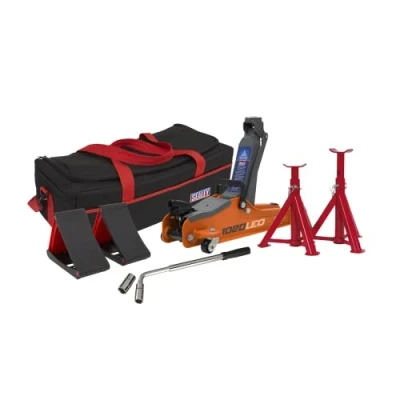 Image of Sealey Trolley Jack 2 Tonne Low Profile Short Chassis Orange