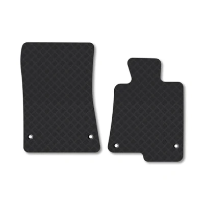 Image of Rubber Car Mats Compatible with Mercedes Slk (2011 2020) [R172] Tailored Fit Floor Set Accessory Black Custom 4 Pieces Clips Anti Slip Backing, Heavy Duty &amp; Waterproof