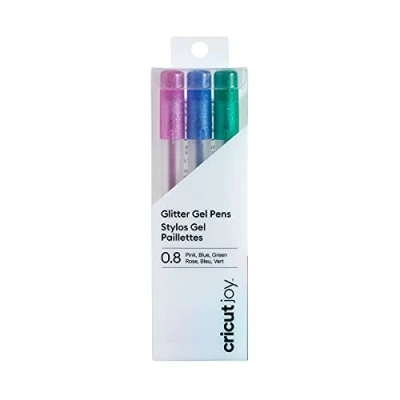 Image of Cricut 2007080 Joy Glitter Gel Pens 0.8, Pink/Blue/Green (3 ct)