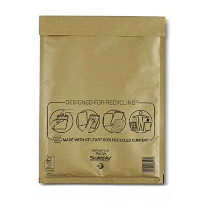 Image of G/4 240 x 330mm Mail Lite Bubble Lined Mailers Envelopes Genuine Sealed Air Padded Peel and Seal Envelope Brown Gold 50 PCS