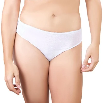 Image of One Wear Supersoft Natural Cotton Premium Quality Disposable Knickers 5 Pack Comfortable Lightweight for Hospital Pregnancy Postpartum, White 1 pack, Medium (38 39 Inches)