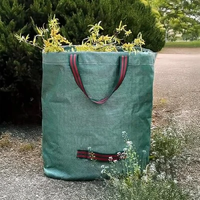 Image of Garden Mile® 272L Large Reusable Green Waste Refuse Sack Bags With Handles Shower Proof Tear Resistant Grass Bag Compost Autumn Leaves Collector Home Recycling (1)