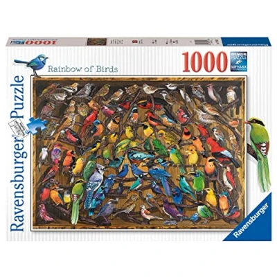 Image of Ravensburger Rainbow of Birds 1000 Piece Jigsaw Puzzles for Adults and Kids Age 12 Years Up, Black
