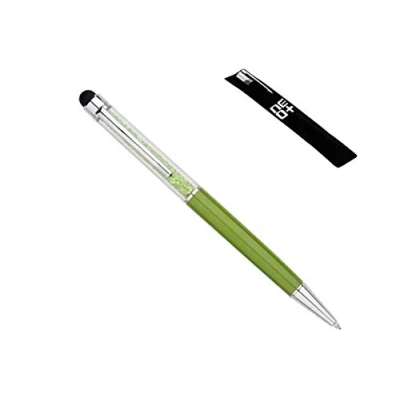 Image of Quality 2 in 1 Capacitive Touchscreen Stylus and Ballpoint Pen with Crystals. Free Refill (Lime/Green)