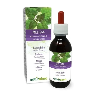 Image of Lemon Balm (Melissa officinalis) Leaves Alcohol Free Mother Tincture Naturalma Liquid Extract Drops 120 ml Food Supplement Vegan