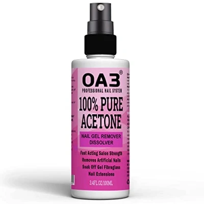 Image of Pure Acetone Acrylic, Nail Polish, Tip, Remover for UV/LED Gel Soak Off (with Sprayer)