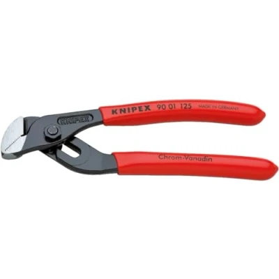 Image of Knipex Mini Water Pump Pliers with groove joint black atramentized, plastic coated 125 mm 90 01
