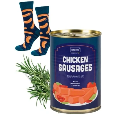 Image of soxo Canned Socks Men Funny Gifts Mens Cotton Sock Colourful Funky Gift Men&#039;s Crazy Presents 6.5 10.5 Sausages