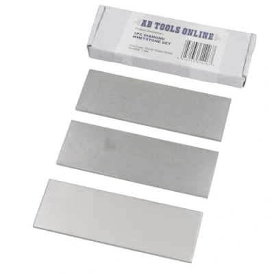Image of AB Tools 3pc Professional Diamond Sharpening Stone 6&quot; Extra Fine/Fine/Coarse