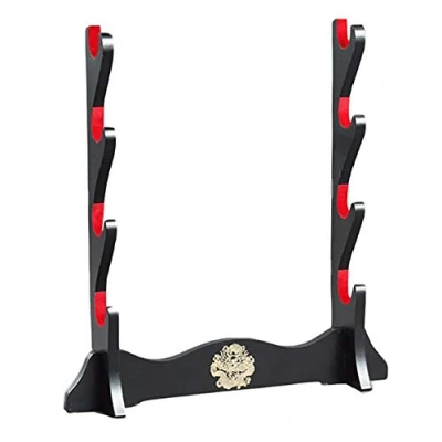 Image of Z fiber Sword Holder Japanese Velvet Padded Katana Stand Samurai Display Rack Support All Sword,4 Tier