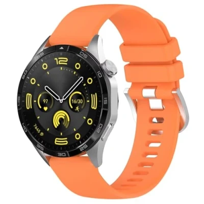 Image of RanTuo Strap Compatible with HW Watch GT 5 46mm, Soft TPU, Lightweight, Adjustable Strap, 46mm.(Orange)