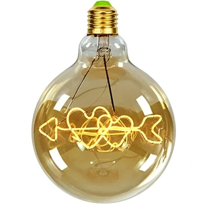Image of TIANFAN Vintage Led Bulbs Big Globe G125 4W 220/240V Alphabets Specialty Decorative Light Bulb Super Yellow Warm (Cupid&#039;s Arrow)
